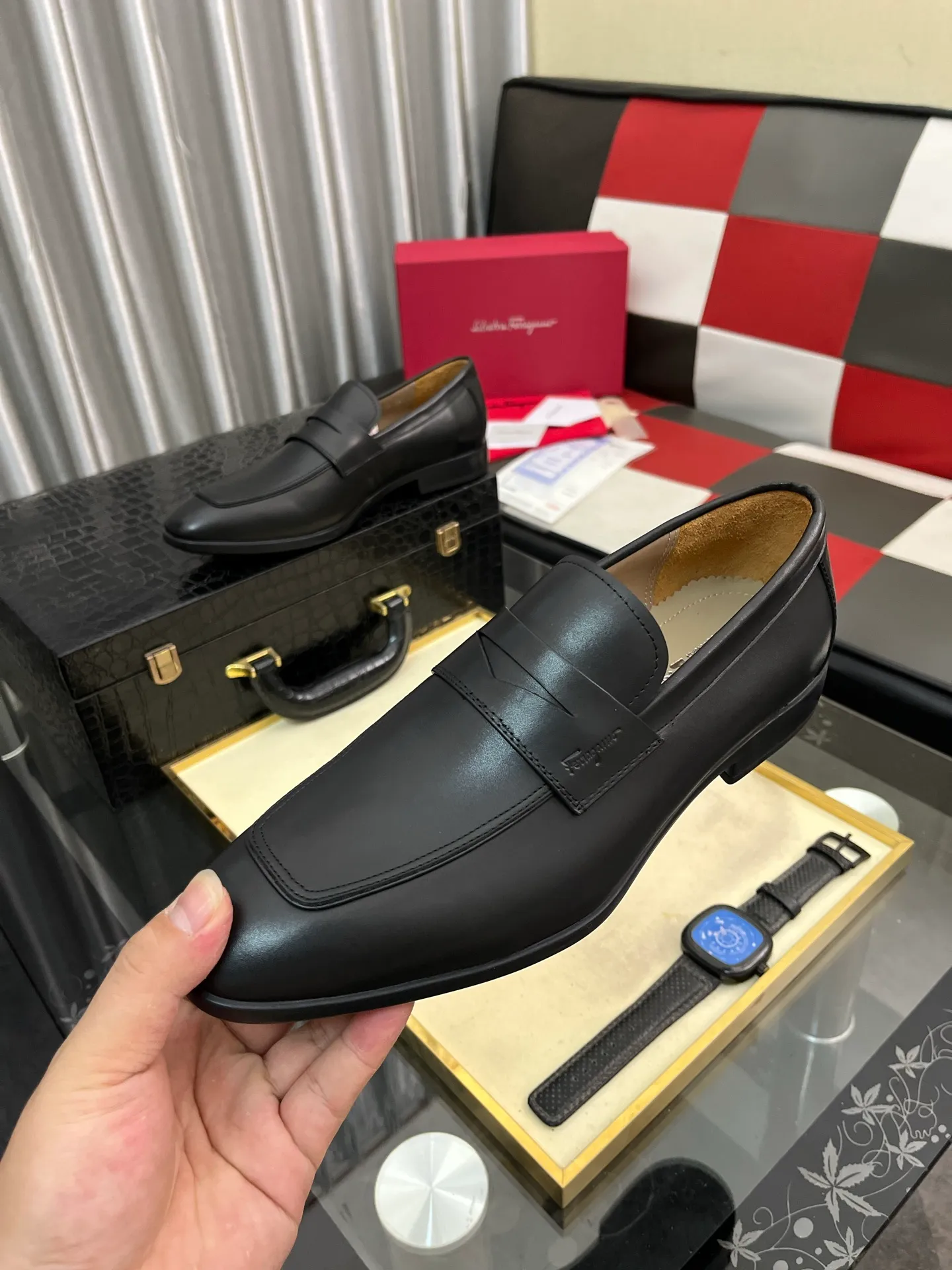 Men's shoes 💰600⌚️⌚️[Salvatore Ferragamo] Ferragamo business leather shoes, 1:1 top purchasing quality, imported selected original calfskin for the uppers, imported original soft water-dyed cowhide for the inner feet, imported original customized Italian handmade lightweight foam outsole, size: 39-44 5️⃣ options available